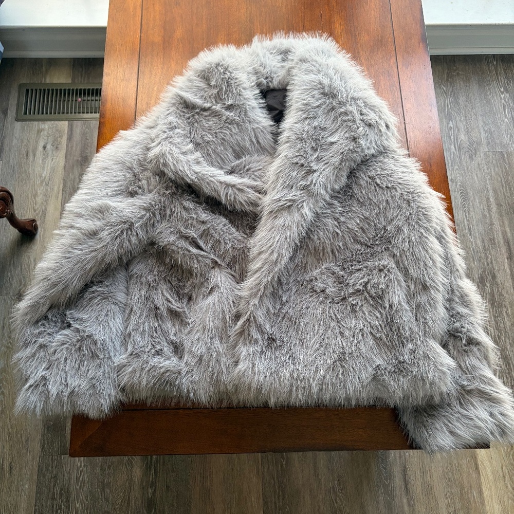 New gray fur coat